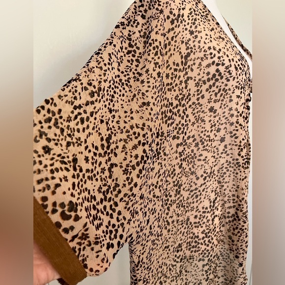 Free People Intimately Free Open Front Semi Sheer Tan Brown Top Oversized Small - Picture 6 of 6